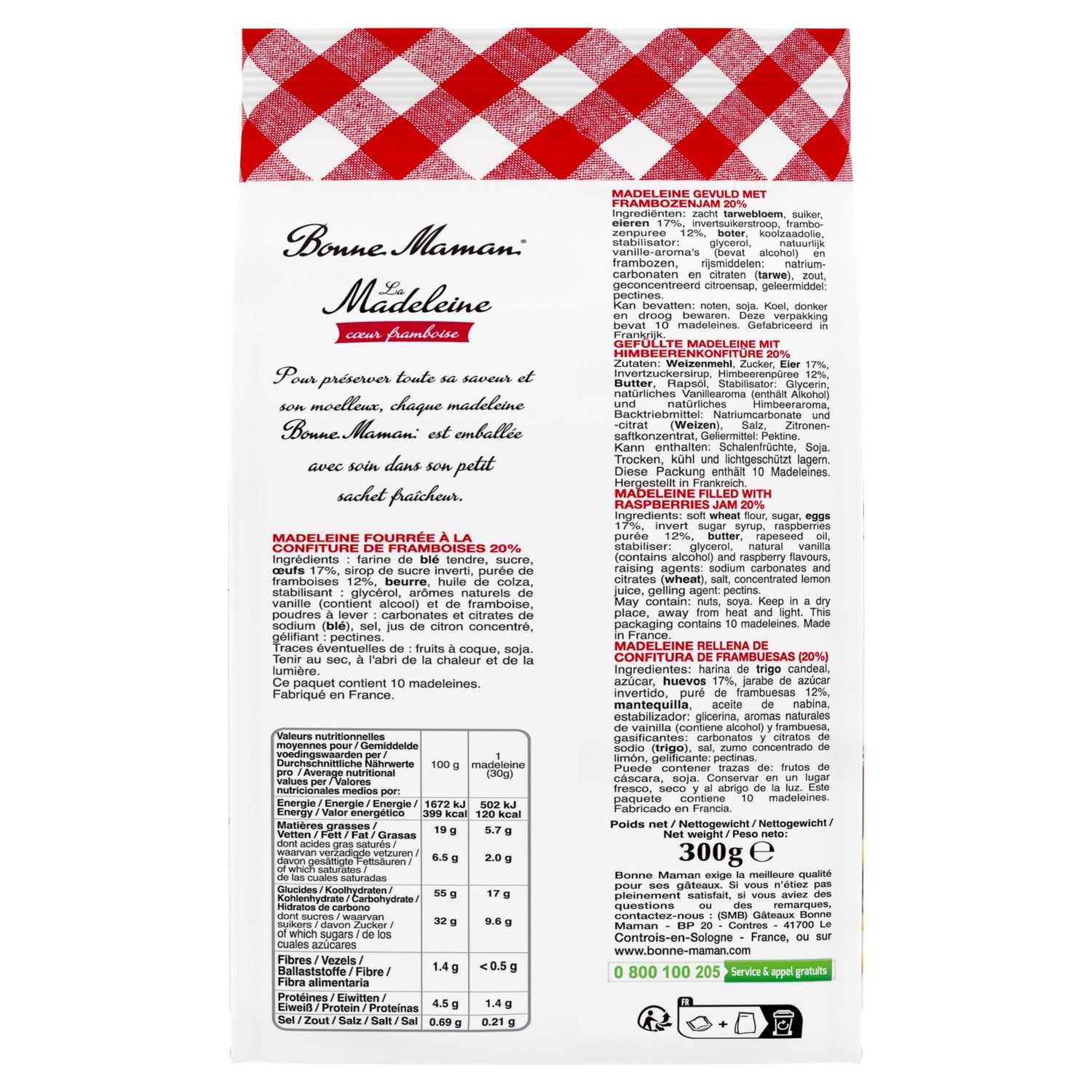MADELEINE RASPB HEART 300G (