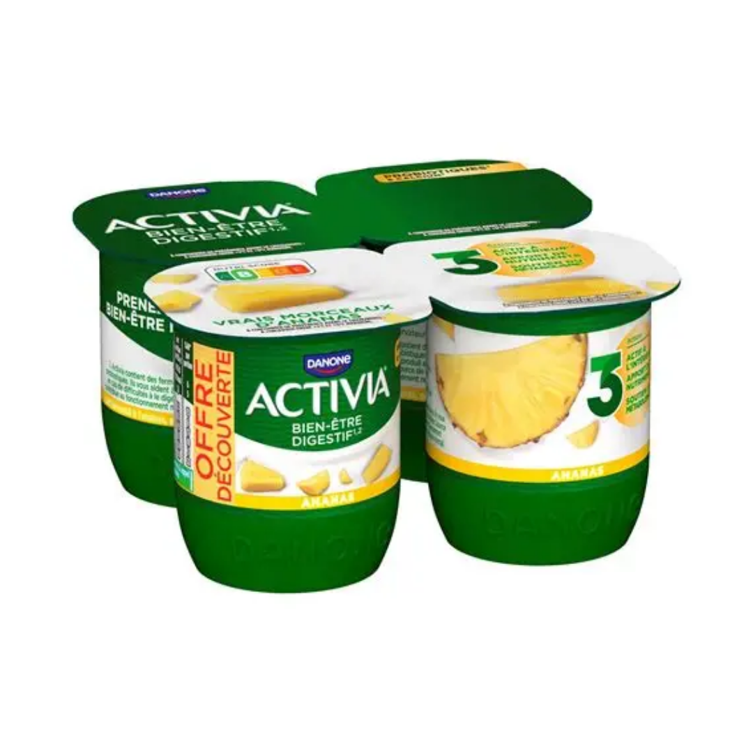 YOGURT ACTIVIA PINEAPPLE 4X125G (