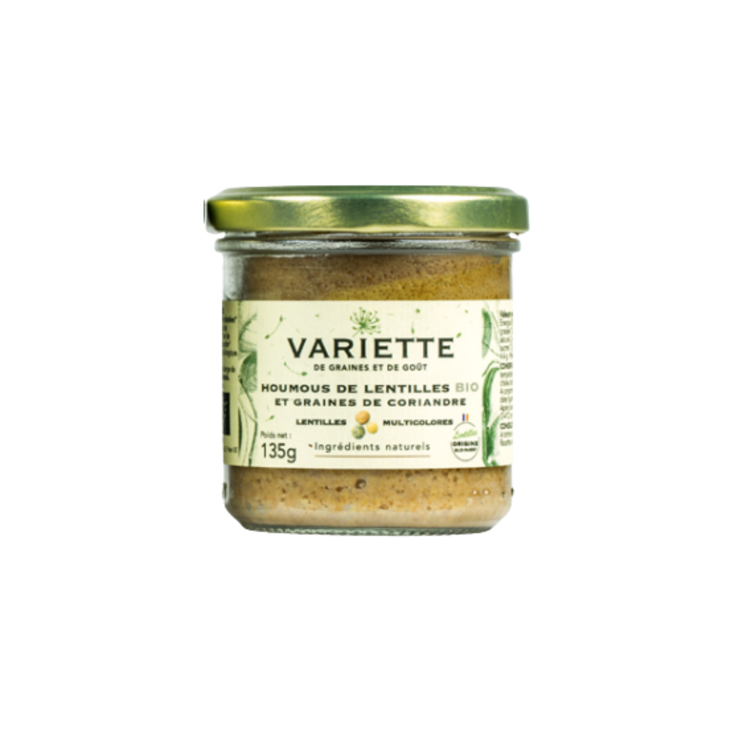 ORGANIC LENTIL HUMMUS WITH CORIANDER SEEDS 135G (