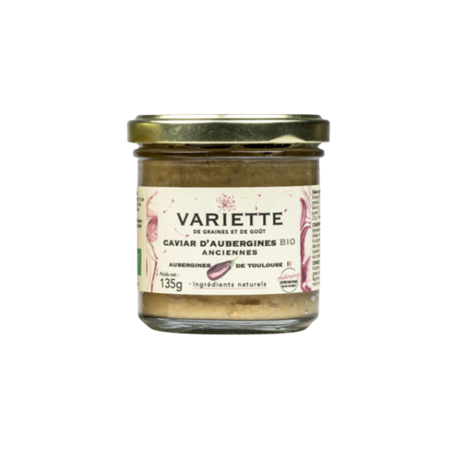 ORGANIC EGGPLANT CAVIAR (TOULOUSE VARIETY) 135G (