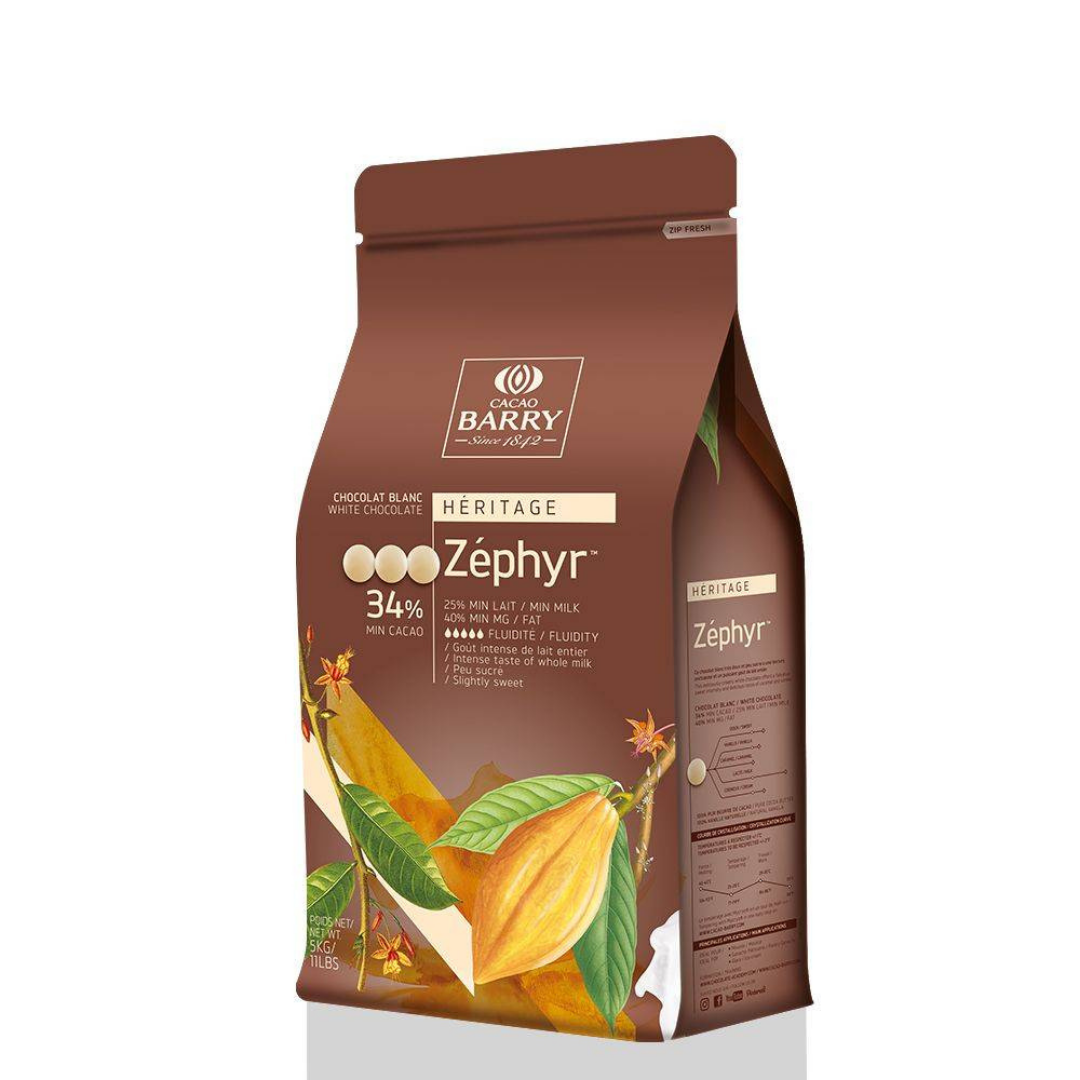 CHOC COUV WHITE ZEPHYR 34% 5KG / CACAO BARRY CHW-N34ZEPH (