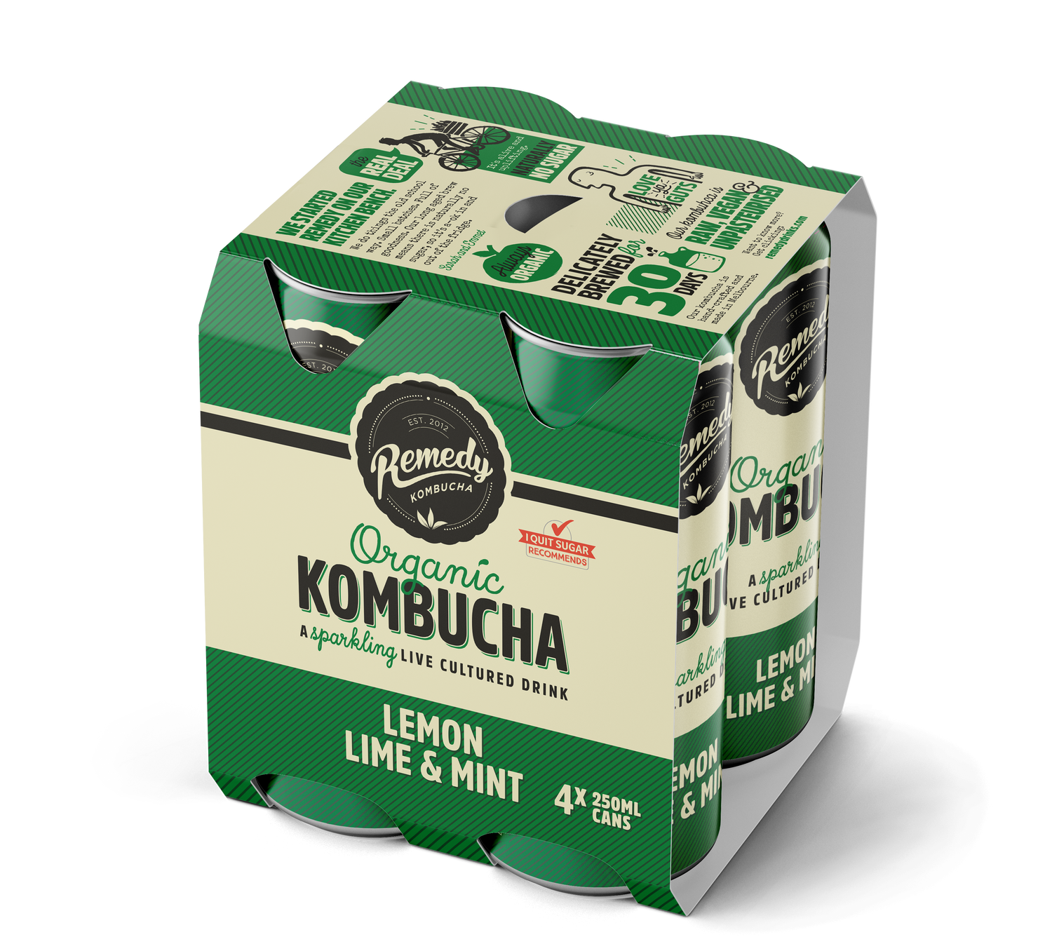 LEMON LIME MINT KOMBUCHA 250ML (