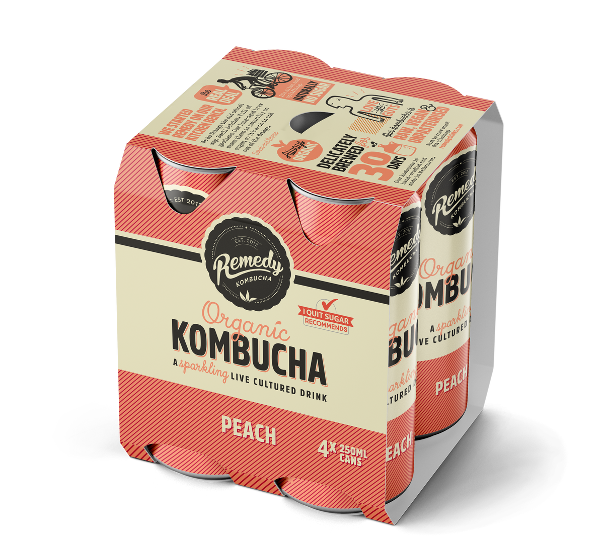 PEACH KOMBUCHA 250ML (