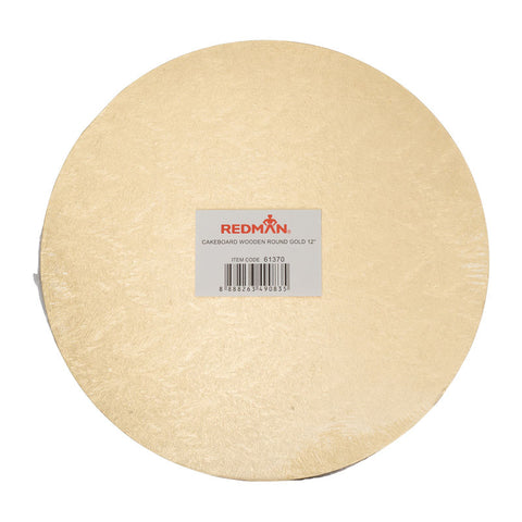 KHUÔN BÁNH GỖ TRÒN VÀNG 12" (#61370)