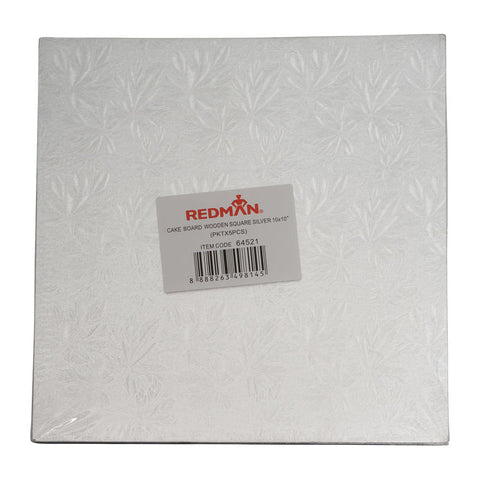 BÁNH GỖ VUÔNG BẠC 10" 5 CHIẾC (#64521)