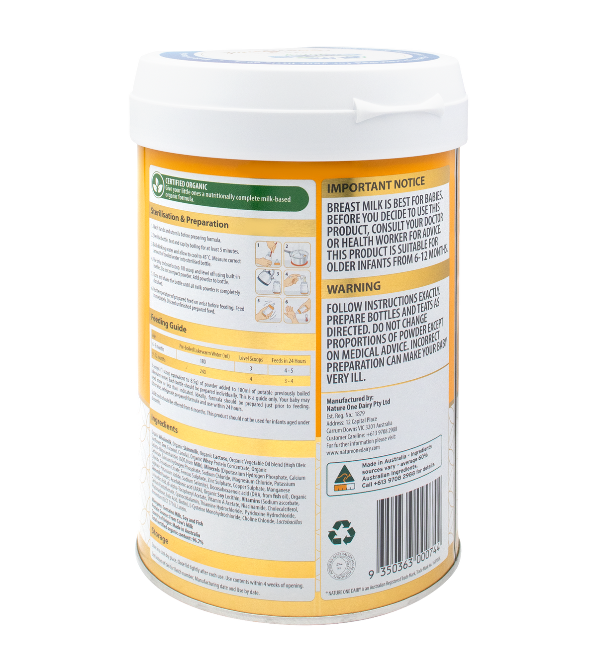 ORGANIC FOLLOW-ON FORMULA STEP 2 900G (6-12 MONTHS) (